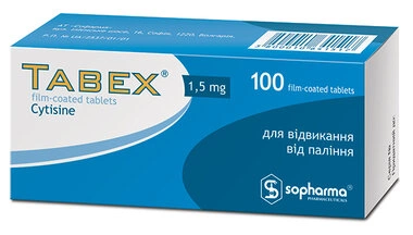Табекс таблетки вкриті оболонкою 1,5 мг №100