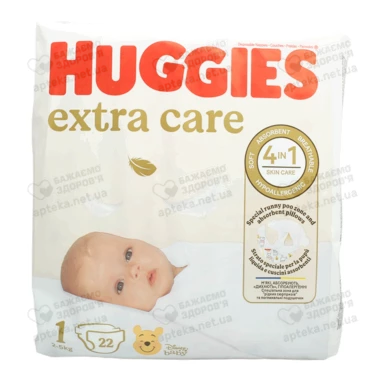 Підгузники для дітей Хаггіс Екстра Каре ( Huggies Extra Care) розмір 1 (2-5 кг), №22
